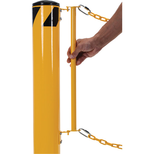 Dock Chain Barrier Bollard System, Steel, 42" H x 6-5/8" W, Yellow Distribution Élite MP