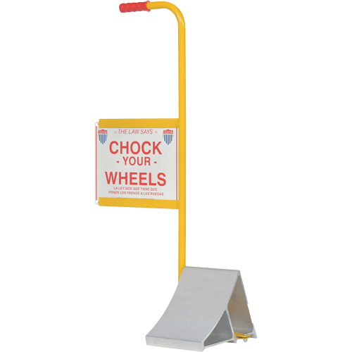 Wheel Chock with Handle & Sign, 7" W x 11-7/8" D x 7-11/16" H Distribution Élite MP