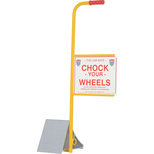 Wheel Chock with Handle & Sign, 7" W x 11-7/8" D x 7-11/16" H Distribution Élite MP