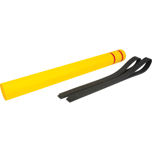 Capuchon en poly&eacute;thyl&egrave;ne pour borne de protection, 4-1/2" dia. x 52" l, Rouge/Jaune Distribution Élite MP