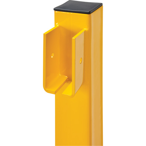 Poteau d'extr&eacute;mit&eacute; pour garde-corps l&eacute;gers, Acier, 42" h, Jaune s&eacute;curit&eacute; OSHA Distribution Élite MP