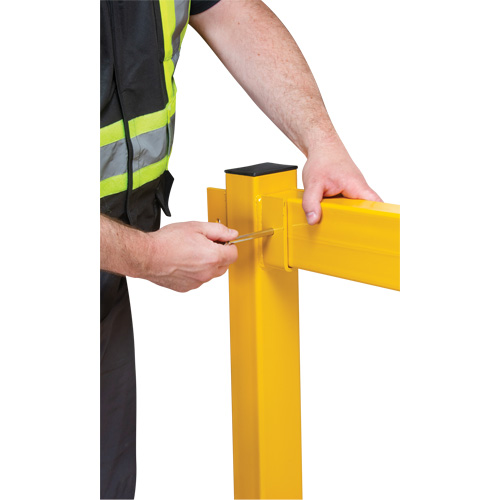 In-Line Post for Light-Duty Guard Rails, Steel, 42" H, Safety Yellow Distribution Élite MP