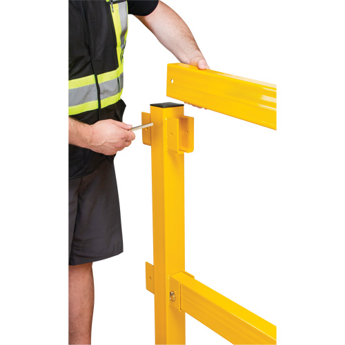 In-Line Post for Light-Duty Guard Rails, Steel, 42" H, Safety Yellow Distribution Élite MP