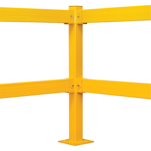 Corner Post for Light-Duty Guard Rails, Steel, 42" H, Safety Yellow Distribution Élite MP