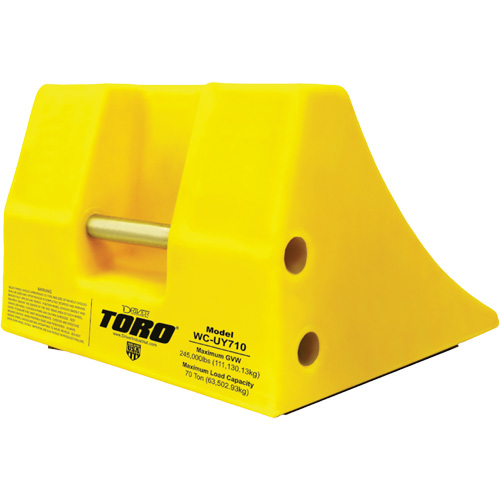 70 Ton Large Equipment Wheel Chock with Handle, Urethane, Yellow Distribution Élite MP