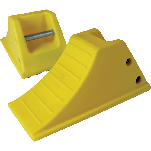 40 Ton Large Equipment Wheel Chock with Grip Pads, Urethane, Yellow Distribution Élite MP