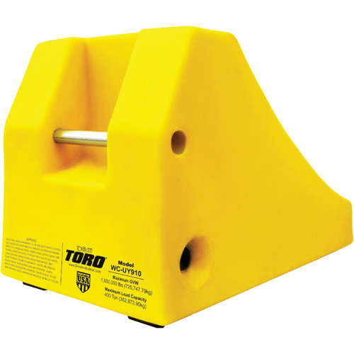 400 Ton Large Equipment Wheel Chock with Handle & Hole, Urethane, Yellow Distribution Élite MP