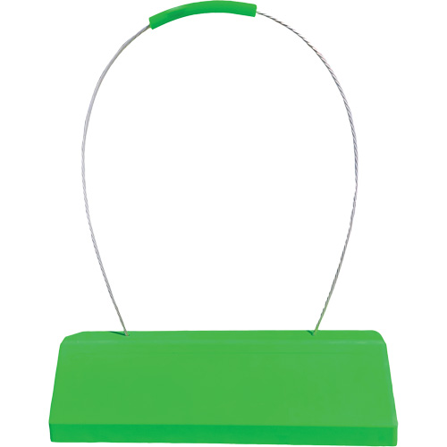 Checkers Safety SafeRay  Aircraft Wheel Chock with Ergonomic Cable Handle, Urethane, Fluorescent Green, 24" W x 8" D x 6" H Distribution Élite MP