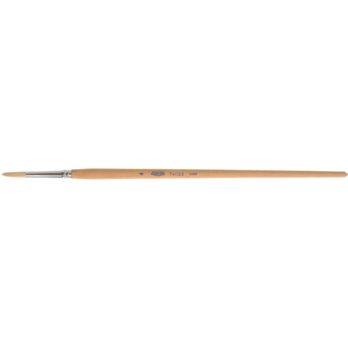 Pinceau de forme ronde en soies blanches pures pour marquage, Largeur de la brosse de 7/32", Soie blanche, Manche &agrave; Bois Distribution Élite MP