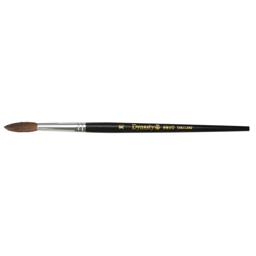 Pinceau pointu &agrave; soies noires pour artiste, Largeur de la brosse de 5,7 mm, Soie de chameau, Manche &agrave; Bois Distribution Élite MP