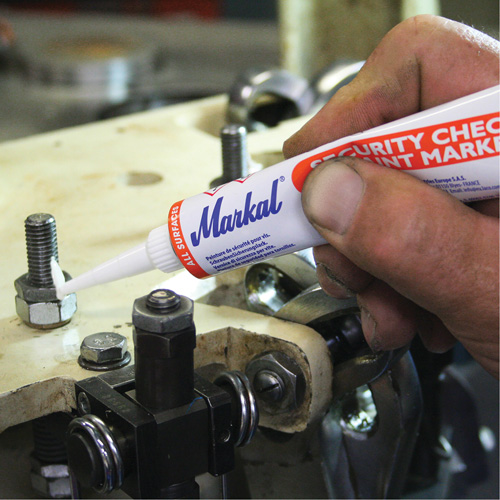 Marqueur de peinture de contr&ocirc;le de s&eacute;curit&eacute;, 1,7 oz, Tube, Blanc Distribution Élite MP