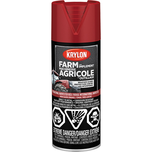 Peinture en a&eacute;rosol pour la ferme et l'&eacute;quipement, Rouge International Harvester, Tr&egrave;s brillant, 340 g, Canette a&eacute;rosol Distribution Élite MP