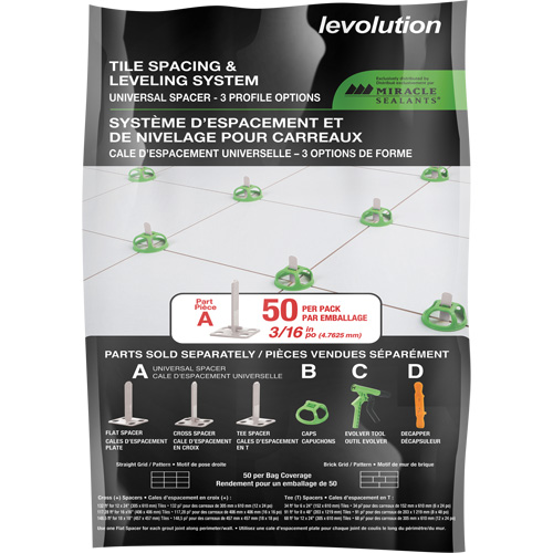 Cales d'espacement universelles Miracle Sealants Levolution Distribution Élite MP