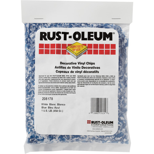 Pastilles de vinyle d&eacute;coratives Concrete Saver, 0,5 kg, Sac, Mlange bleu/blanc Distribution Élite MP