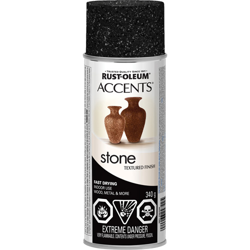 Peinture en a&eacute;rosol &agrave; effet de pierre Accents, Canette a&eacute;rosol, Granit noir Distribution Élite MP