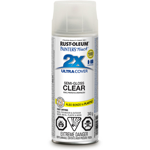 Painter's Touch&reg; Ultra Cover Paint, Clear, Semi-Gloss, Aerosol Can Distribution Élite MP