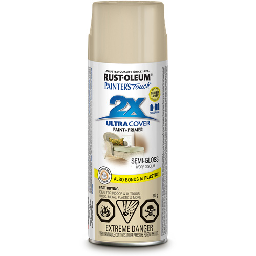 Peinture &agrave; pouvoir couvrant &eacute;lev&eacute; Painter's Touch, Blanc bisque d'ivoire, Semi-brillant, Canette a&eacute;rosol Distribution Élite MP
