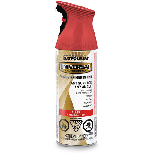 Universal&reg; Enamel Paint & Primer In One, Cardinal Red, Gloss, Aerosol Can Distribution Élite MP