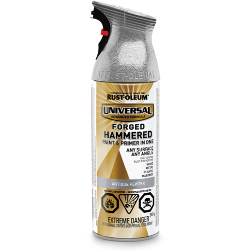 Universal&reg; Paint & Primer In One, Antique Pewter, Hammered, Aerosol Can Distribution Élite MP
