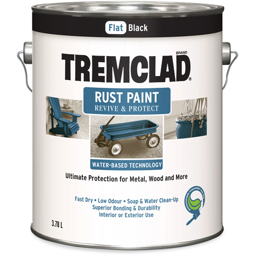 Peinture antirouille &agrave; base d'eau Tremclad, 3,78 L, Gallon, Noir Distribution Élite MP