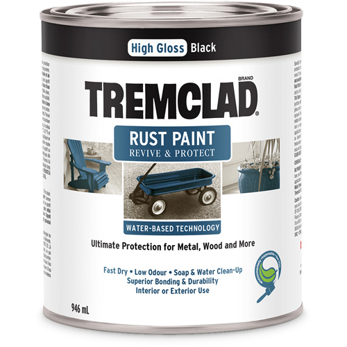 Peinture antirouille &agrave; base d'eau Tremclad, 946 ml, Canette, Noir Distribution Élite MP