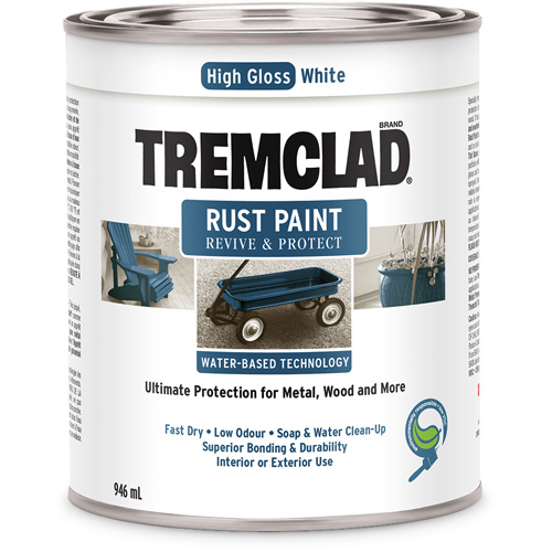 Peinture antirouille &agrave; base d'eau Tremclad, 946 ml, Canette, Blanc Distribution Élite MP