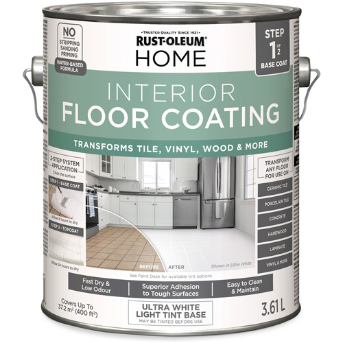 Couche de fond pour syst&egrave;me de rev&ecirc;tement de plancher int&eacute;rieur &agrave; la maison, 3,61 L, &agrave; l'eau, Tr&egrave;s mat, Base &agrave; teinter/Blanc Distribution Élite MP