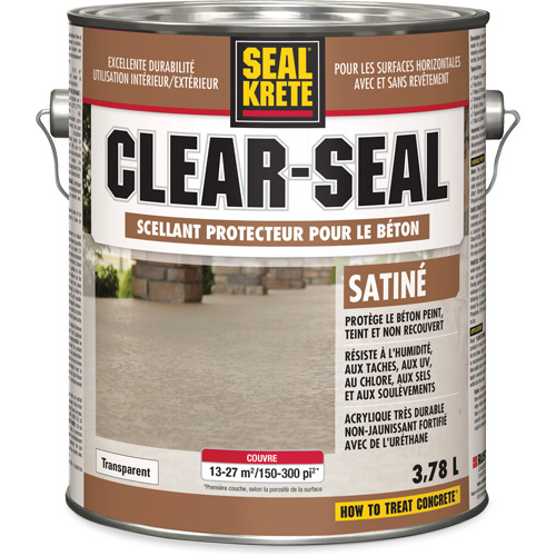 Produit d&eacute;tanch&eacute;it&eacute; protecteur Seal-Krete, 3,78 L, &agrave; l'ur&eacute;thane, Satin, Transparent Distribution Élite MP