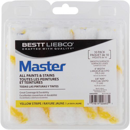 Mini rouleaux &agrave; bande jaune Stripe, Nap 10 mm (3/8"), 101,6 mm (4") l Distribution Élite MP