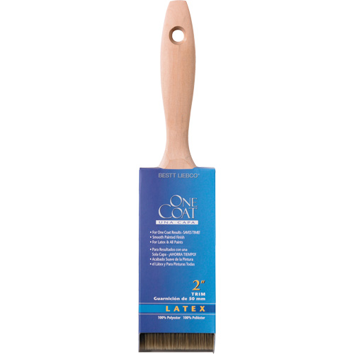 Pinceau pour murs et garnitures 100% One Coat, Polyester, Manche Bois, Largeur de 2" Distribution Élite MP