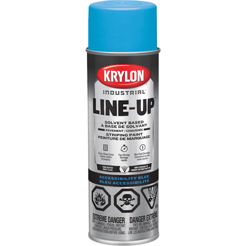 Industrial LINE-UP Solvent-Based Pavement Striping Aerosol Paint, Blue, 18 oz., Aerosol Can Distribution Élite MP