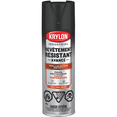 Industrial Tough Coat&reg; Advanced High Heat Paint, High-Heat Black, Flat Finish, 425 g, Aerosol Can Distribution Élite MP