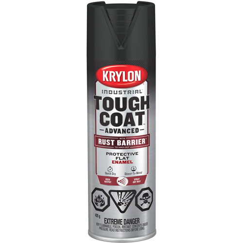 Peinture Tough Coat avec technologie Rust Barrier, Noir, Fini mat profond/Mat, 425 g, Canette a&eacute;rosol Distribution Élite MP