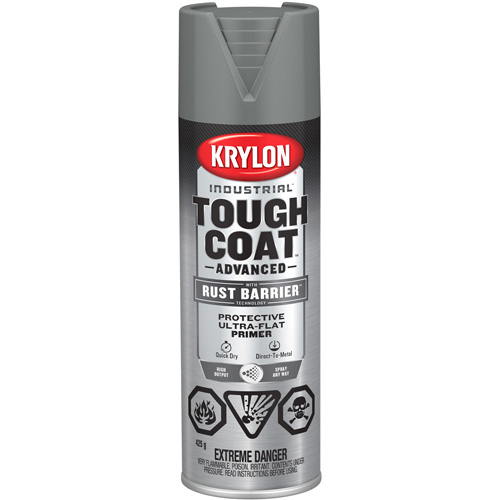 Peinture Tough Coat avec technologie Rust Barrier, Appr&ecirc;t gris, Ultra-mat, 425 g, Canette a&eacute;rosol Distribution Élite MP