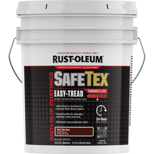 Rev&ecirc;tement d'acrylique SafeTex Easy-Tread, 4 gal., &agrave; l'eau, Plat/Textur&eacute;, Rouge Distribution Élite MP