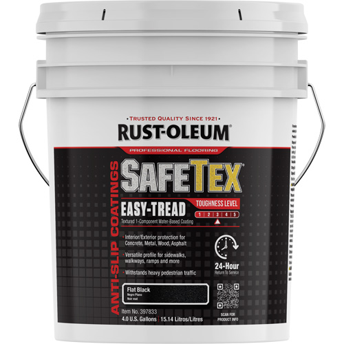 SafeTex&reg; Easy-Tread Acrylic Coating, 4 gal., Water-Based, Flat/Textured, Black Distribution Élite MP