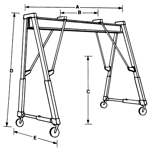 Adjustable Gantry Cranes, 10' L, 2000 lbs. (1 tons) Capacity Distribution Élite MP