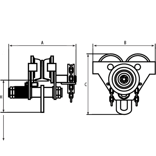 Chariots ajustables, 1000 lb (0,5 tonne) Capacit&eacute;, 2-11/16" - 5-1/4" Distribution Élite MP