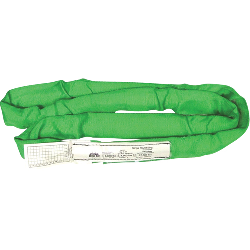 Round Slings, Green, 2" W x 4' L, 6000 lbs. Vertical Load Distribution Élite MP