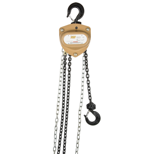 Heavy-Duty Gold Series Chain Hoist, 10' Lift, 2000 lbs. (1 tons) Capacity, Alloy Steel Chain Distribution Élite MP