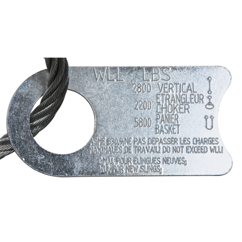 &eacute;lingue de levage &agrave; c&acirc;ble m&eacute;tallique - deux boucles, galvanis&eacute; Distribution Élite MP