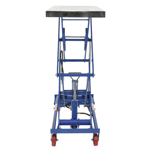 Table &eacute;l&eacute;vatrice &agrave; ciseaux hydraulique pneumatique, Acier, 35-1/2" lo x 20" la, Cap. 800 lb Distribution Élite MP