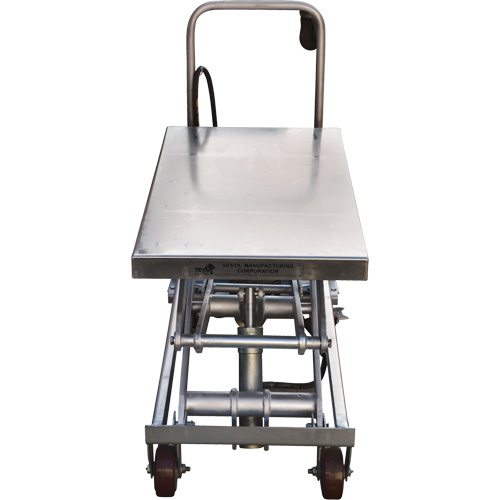 Pneumatic Hydraulic Scissor Lift Table, Stainless Steel, 35-1/2" L x 20" W, 800 lbs. Cap. Distribution Élite MP