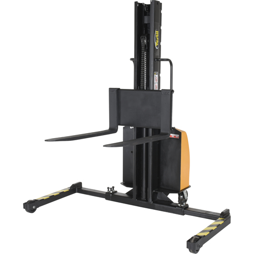 Narrow Mast Powered Lift Stacker, Electric Operated, 1500 lbs. Capacity, 63" Max Lift Distribution Élite MP