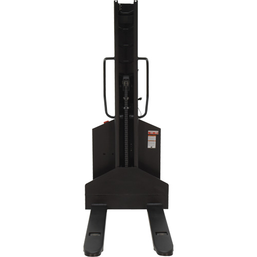 Narrow Mast Powered Lift Stacker, Electric Operated, 1000 lbs. Capacity, 63" Max Lift Distribution Élite MP