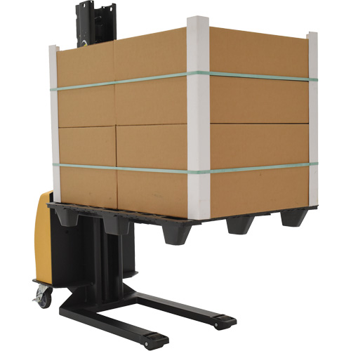 Narrow Mast Powered Lift Stacker, Electric Operated, 1000 lbs. Capacity, 63" Max Lift Distribution Élite MP