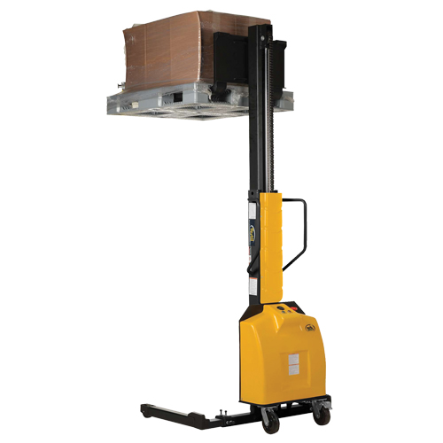 Narrow Mast Powered Lift Stacker, Electric Operated, 1500 lbs. Capacity, 98" Max Lift Distribution Élite MP