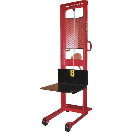 Gerbeur &agrave; treuil, M&eacute;canisme Treuil manuel, Capacit&eacute; de 1000 lb, Levage max de 70" Distribution Élite MP