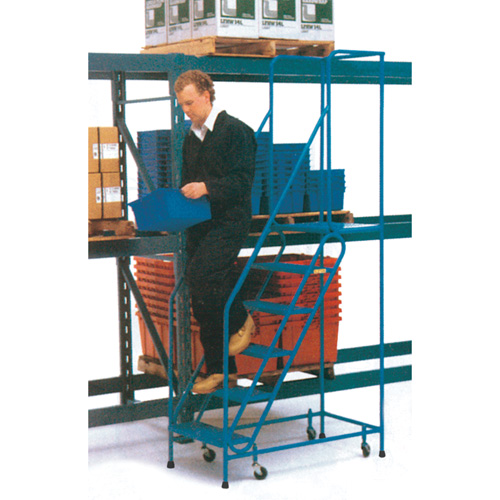CSA-Certified Rolling Step Ladder, 6 Steps, 22" Step Width, 55" Platform Height, Steel Distribution Élite MP