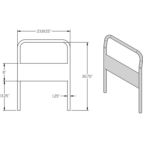 24" Chrome Handle for Platform Truck Distribution Élite MP